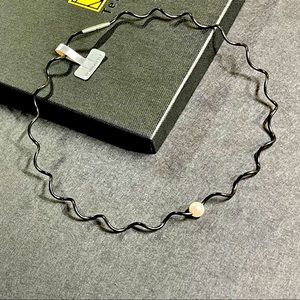 New in Box TeNo White Pearl Nickel-Free Stainless Steel Rubber Necklace